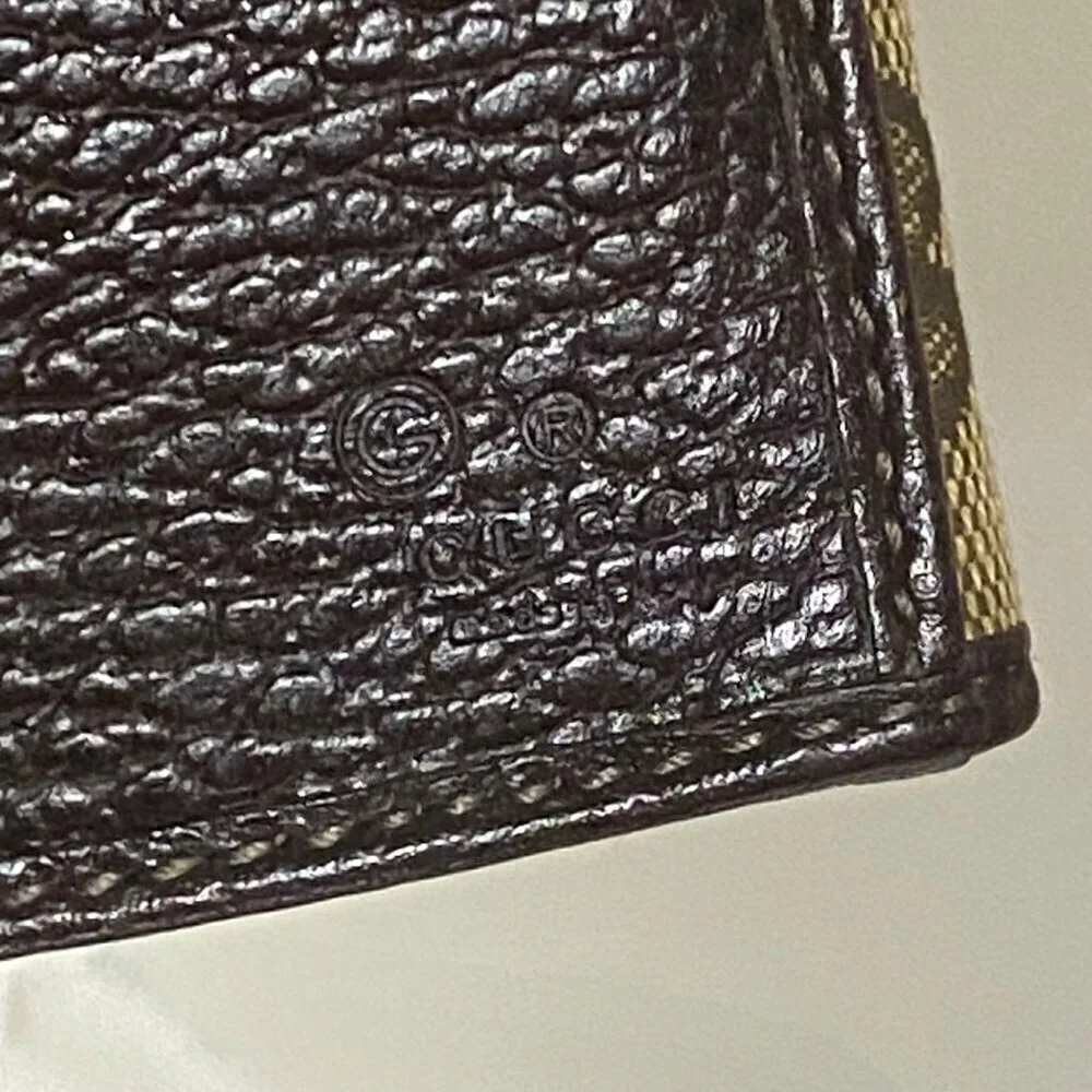Gucci GG Coated Canvas Leather Continental Bifold Wallet in Tan Brown with Chain - Picture 8 of 10